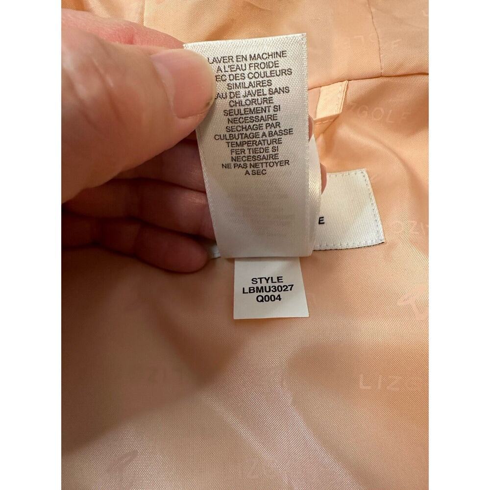 New LIZ GOLF Womens Size S Peach Cinch Waist Hooded Windbreaker Jacket - Picture 12 of 12